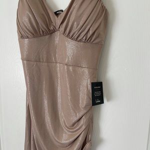 LuLu tope metallic body con asymmetrical dressed size small brand new w/tags